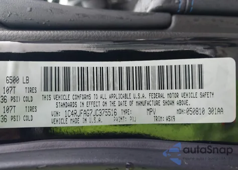 2018 Jeep Grand Cherokee Upland 4X4 from USA, damaged, VIN 1C4RJFAG7JC375516